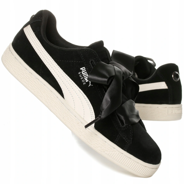 Giày Puma Suede Heart Jewel Jr 'Black White' 365138-03 - Ảnh 3