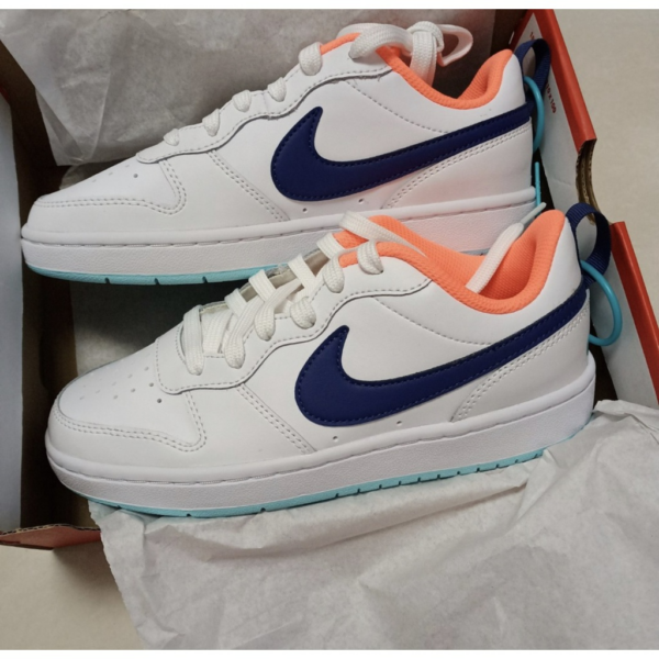 Giày Nike Court Borough Low 2 GS 'White Dark Purple Dust' BQ5448-112 - Ảnh 5