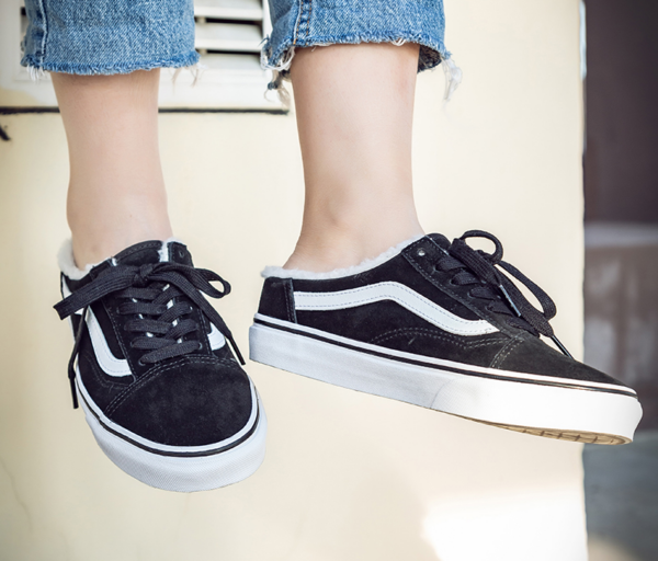 Giày Vans Old Skool Mule Sneakers Shoes 'Black White' VN0A4P3YTC6 - Ảnh 5