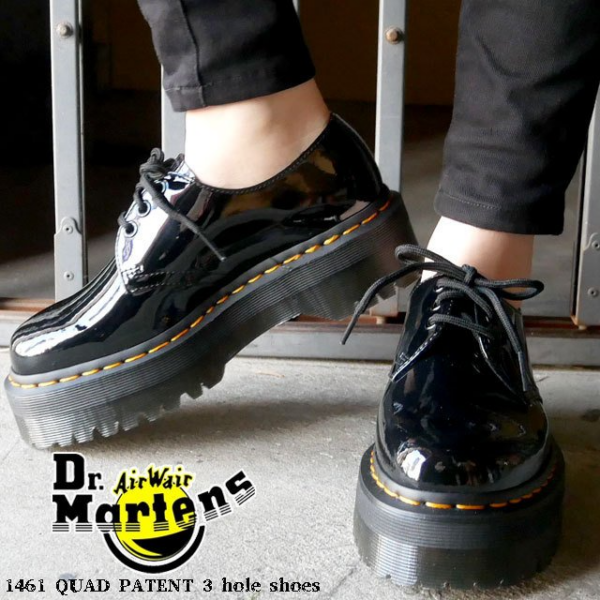 Giày Dr. Martens Wmns 1461 Patent Platform Quad Black 26647001 - Ảnh 6