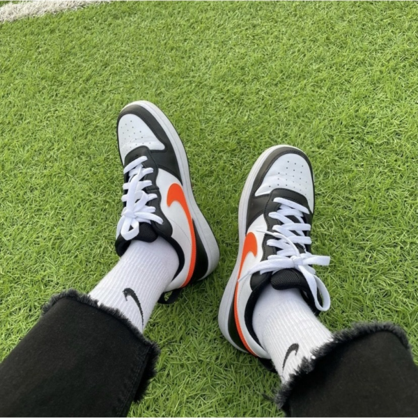 Giày Nike Court Borough Low 2 GS 'White Black Orange' BQ5448-115 - Ảnh 2