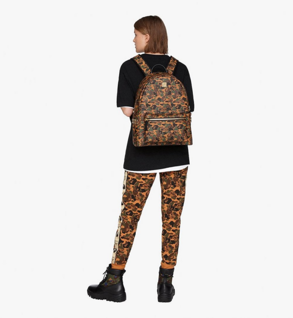 Balo MCM x Bape Stark Camo in Coated Canvas with 24k Gold Plated - Ảnh 4