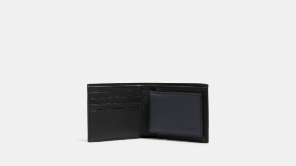 Vi Coach 3 In 1 Wallet With Varsity Stripe 'Gunmetal' 3007-QBR64