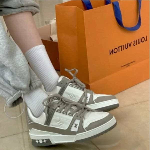 Giày Louis Vuitton Trainer Sneaker Grey 1A8KB8 - Ảnh 4
