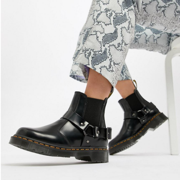 Giày Dr. Martens  Wincox Smooth Leather Buckle Boots Black 23866001 - Ảnh 4
