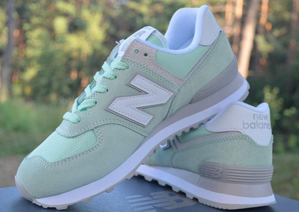 Giày New Balance Wmns 574 Green White WL574ESM - Ảnh 8