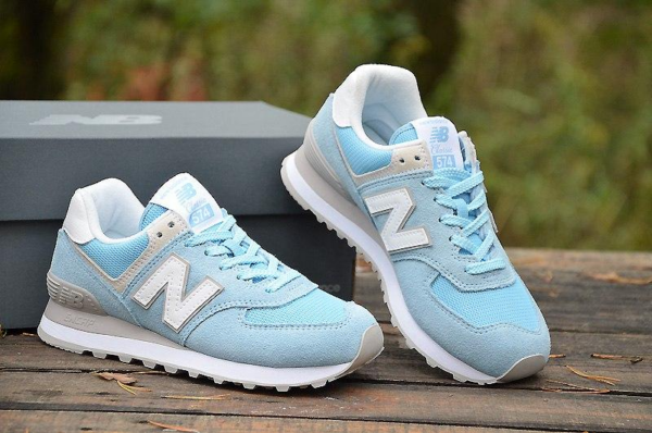 Giày New Balance Wmns 574 Blue White WL574ESB - Ảnh 7