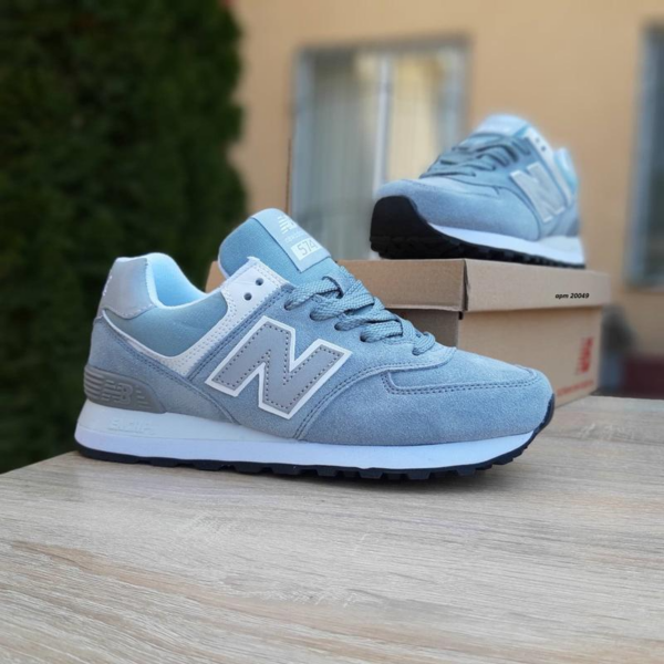 Giày New Balance Wmns 574 Blue White WL574ESB - Ảnh 5