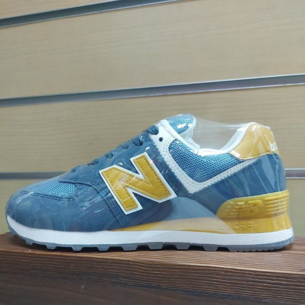 Giày New Balance Wmns 574 'Blue Yellow White' WL574LDD - Ảnh 2