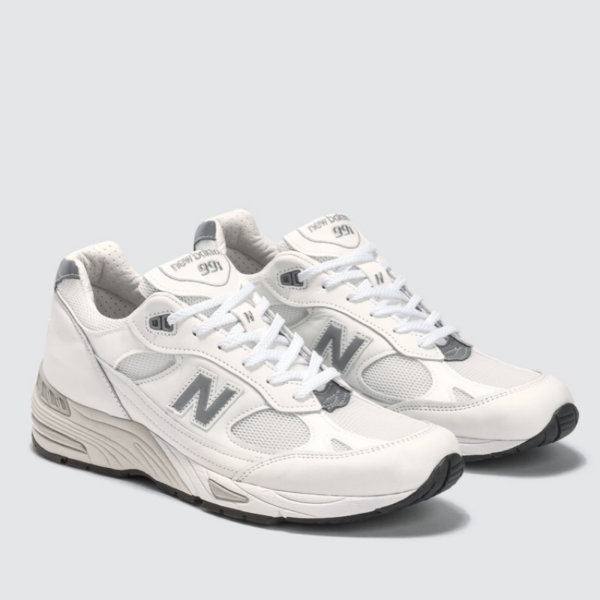 Giày New Balance 991 Made In England 'White Sliver' M991WHI - Ảnh 5
