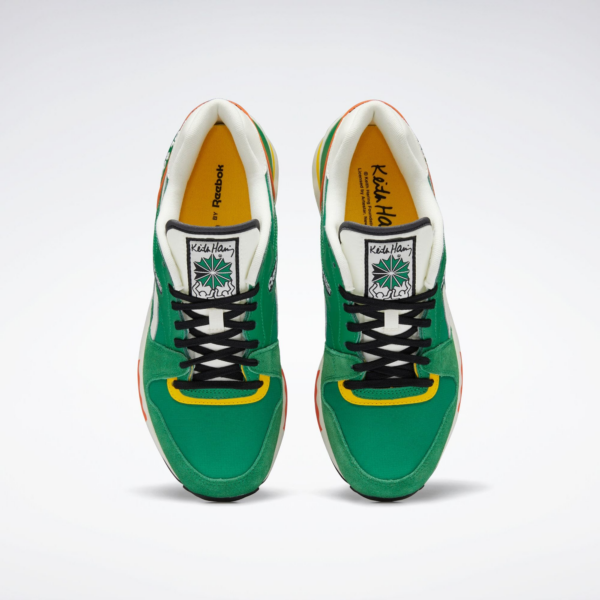Giay Reebok Keith Haring x GL 6000 'Dog and Human Heel Print' GZ1460