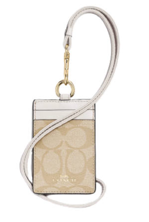 VÍ Coach ID Lanyard In Signature Canvas Light Khaki Chalk MQGV8F9HT6