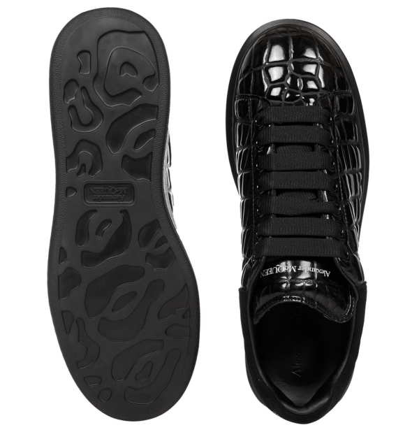 Giày Alexander McQueen Oversized Sneaker 'Black Crocodile' 625173-W4MU1-1000 - Ảnh 6