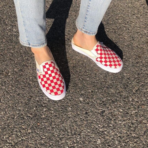 Giày Vans CheckerBoard Mule 'White Red' VN0004KTTLF - Ảnh 6