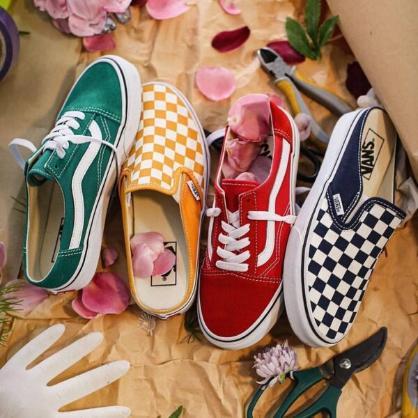 Giày Vans CheckerBoard Mule Slip-On Orange FLVNAS1U14 - Ảnh 4