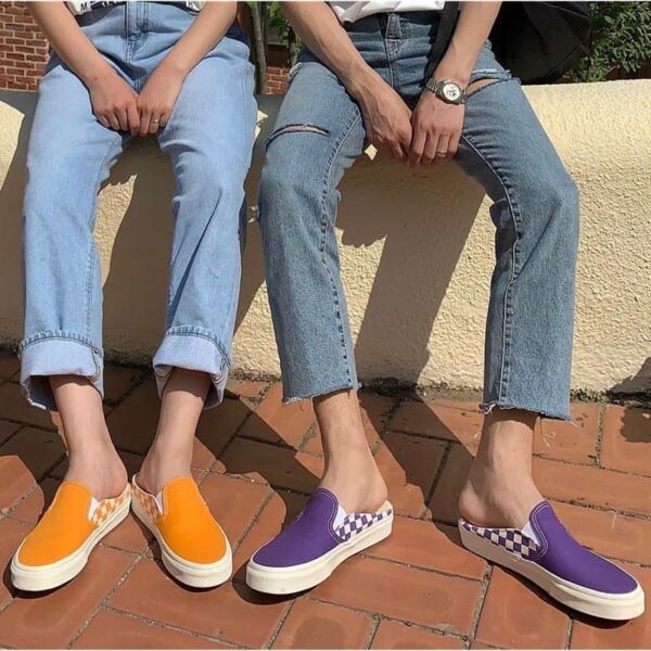 Giày Vans CheckerBoard Mule Slip-On Orange FLVNAS1U14 - Ảnh 6