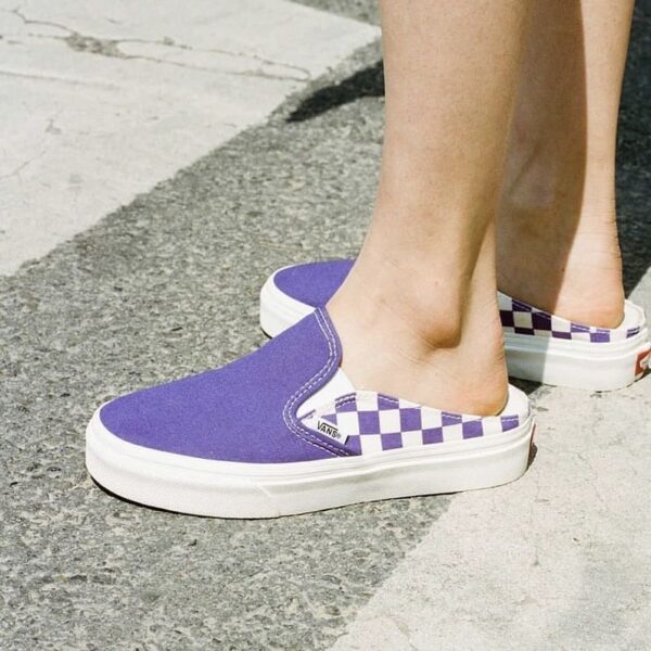 Giày Vans CheckerBoard Mule Slip-On Violet FLVNAS1U13 - Ảnh 5