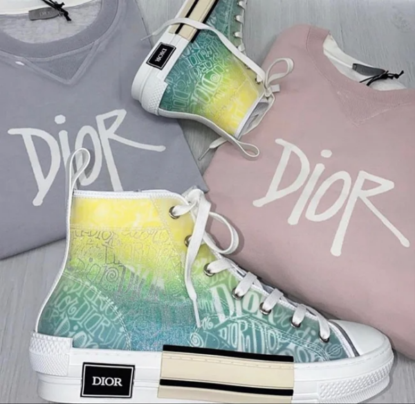 Giày Shawn Stussy x Dior B23 High 'Yellow Green' - Ảnh 2