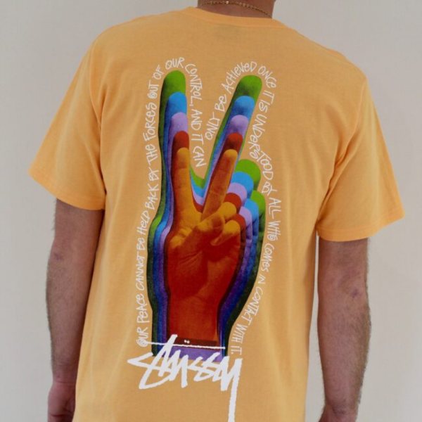 Áo Stussy Peace Sign Tee Orange - Ảnh 4