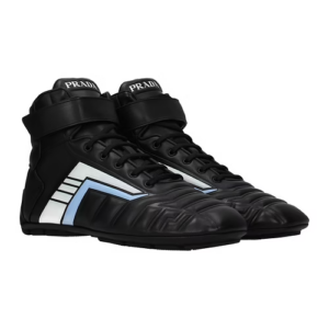 Alternative view of Giày Prada Sneakers Men Leather 'Black Light Blue' 2TG172-A21-F014B