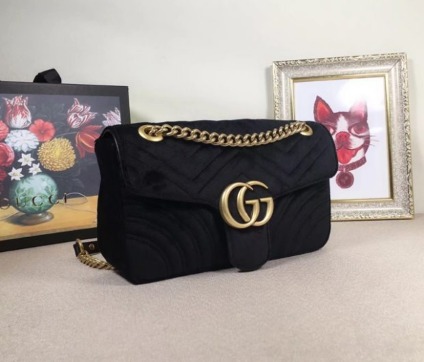 Túi Gucci GG Marmont Velvet Shoulder Bag 443497-K4D2T-1000 - Ảnh 4