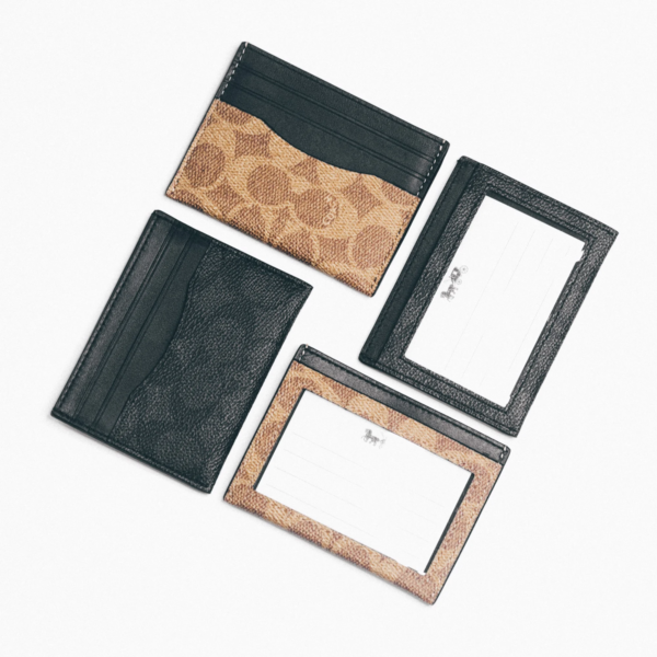 Ví Coach Slim ID Card Case In Signature Canvas Tan 5VP81ET96Y - Ảnh 4