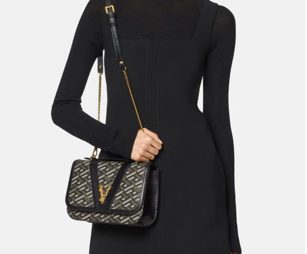 Túi Versace La Greca Signature 'Black Khaki' - Ảnh 2