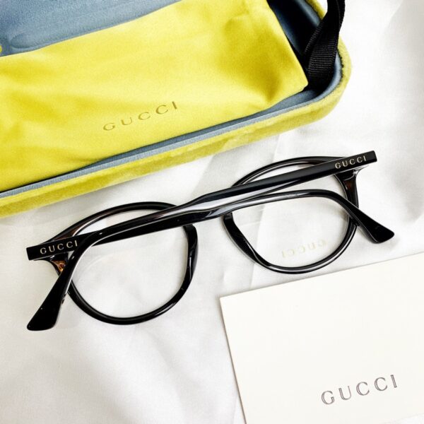 Kính Gucci Black Oval Eyeglasses GG0192OA 001 - Ảnh 4