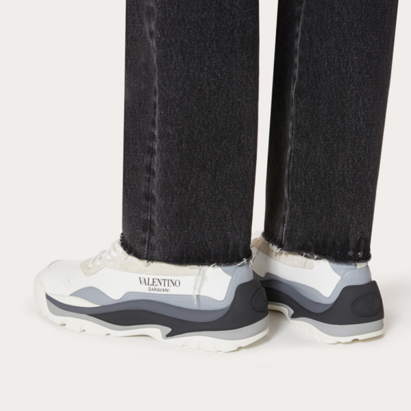 Giày Valentino Gumboy Sneaker In Leather Silver WY2S0B17MQBN77 - Ảnh 2