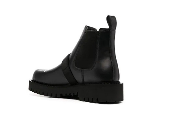 Giày Valentino Flower Patterns Leather Logo Boots UY0S0D90RYXAT0 - Ảnh 3