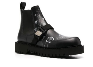 Alternative view of Giày Valentino Flower Patterns Leather Logo Boots UY0S0D90RYXAT0