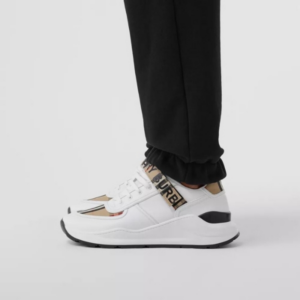 Alternative view of Giày Burberry Vintage Check Leather Beige White 80240521