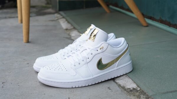 Giày Nike Air Jordan 1 Low 'White Metallic Gold' CZ4776-100 - Ảnh 6