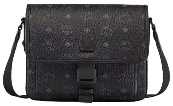 Túi MCM Klassik Messenger in Visetos 'Black' MMMCAKK01BK001