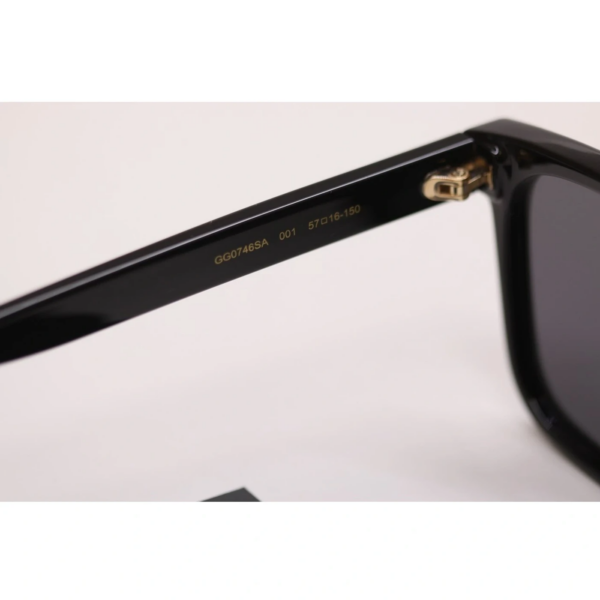 Kính Gucci Black Shiny Grey Square GG0746SA-001 - Ảnh 5