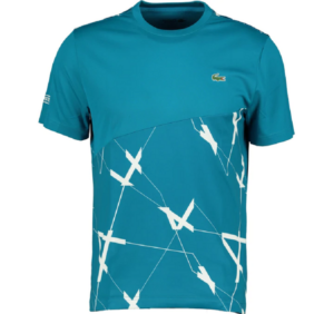 Ao Lacoste Blue Geo Print T Shirt TH8413-4ZK
