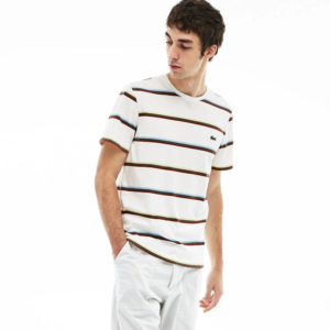 Ao Lacoste Crew Neck Colour Striped Soft T-shirt Multi Color TH4444-2CQ
