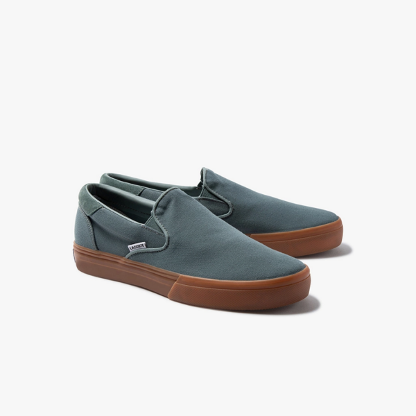 Giày Lacoste Jump Serve Slip Canvas Vulcanised Green Gum 7-42CMA0033AAT - Ảnh 2