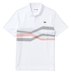 Áo Lacoste Men's SPORT Graphic Breathable Golf Polo SWX White Navy DH4761