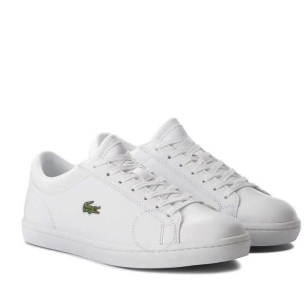 Giày Lacoste Men's Straightset White Leather Low-top Sneakers 733CAM1070-001 - Ảnh 2