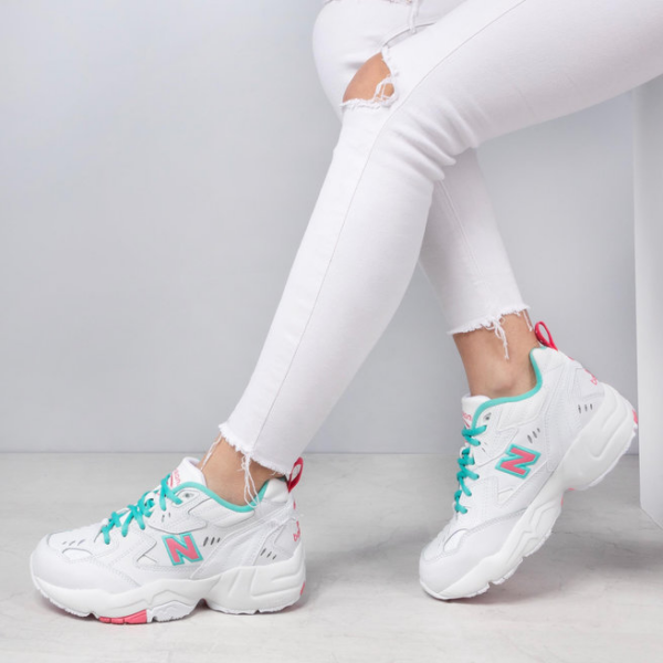 Giày New Balance 608 Wide 'White Pink Green' WX608WT1D - Ảnh 2