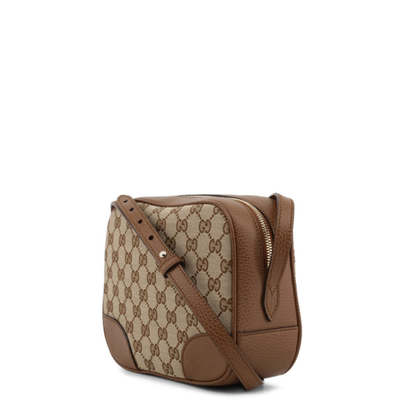 Túi Gucci Crossbody Shoulder Bag GG Canvas Leather Beige Brown - Ảnh 3