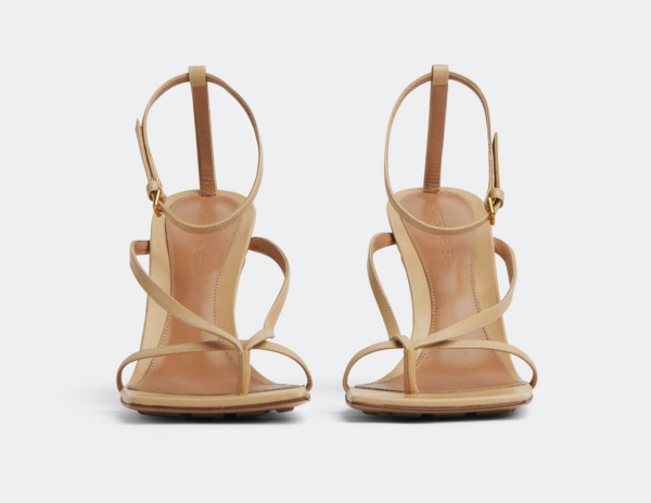 Giày Cao Gót Bottega Veneta Stretch Strap Sandal 'Cane Sugar' 608835VBSF02624 - Ảnh 4