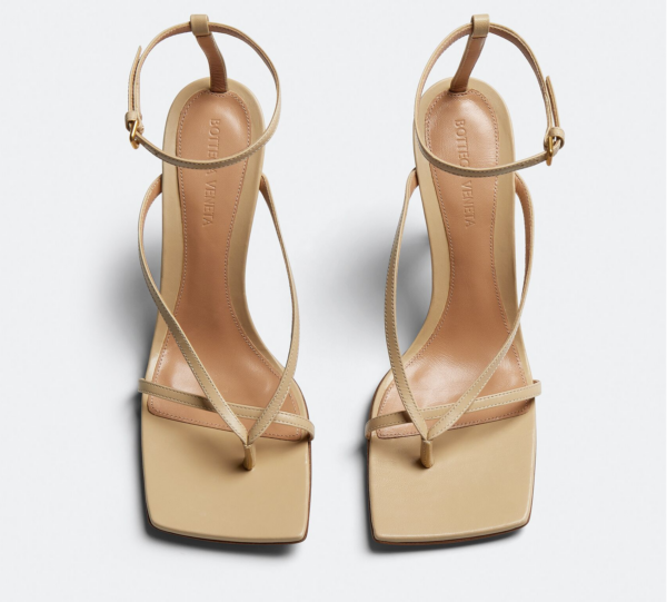 Giày Cao Gót Bottega Veneta Stretch Strap Sandal 'Cane Sugar' 608835VBSF02624 - Ảnh 2