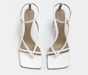 Alternative view of Giày Cao Gót Bottega Veneta Stretch Strap Sandal 'Optic White' 608835VBSF09122