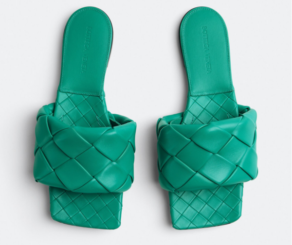 Dép Bottega Veneta Lido Flat Sandal 'Acid Turquoise' 608853VBSS03227 - Ảnh 2