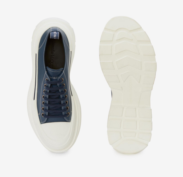 Giày Alexander McQueen Tread Slick Lace Up 'Denim Blue' 627225-WIAM2-4456 - Ảnh 2