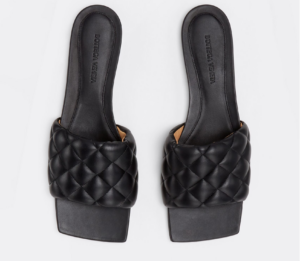 Alternative view of Dép Bottega Veneta Padded Flat Sandal 'Nero' 627710VBRR01000