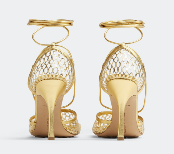 Giày Cao Gót Bottega Veneta Lace-Up Sandal 'Gold' 651388V1BT18265 - Ảnh 3