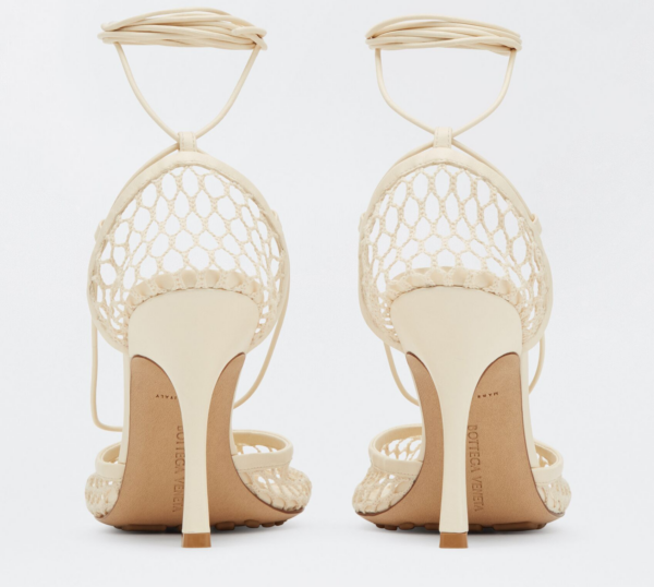 Giày Cao Gót Bottega Veneta Lace-Up Sandal 'Toile' 651388VBSD39213 - Ảnh 3